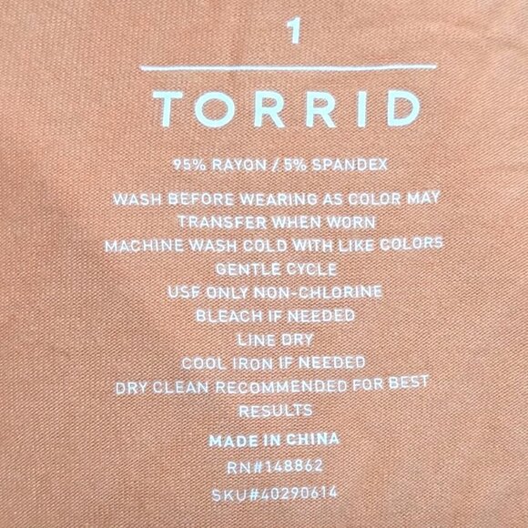 Torrid Adjustable Strap Peach Maxi Dress Rayon Blend Womens Size 1X 14-16 NWT - Picture 5 of 8